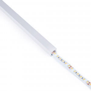 Alu Aufbau-Profil mit Diffusor - Komplettset - 17,6 x 14,5mm - ≤12mm LED Streifen - 2 Meter - blendfreies Licht