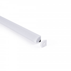 Alu Eckprofil mit Diffusor - Komplettset - 15,8x15,8mm - ≤10mm LED Streifen - 2 Meter - Alu Profil für LED Strips