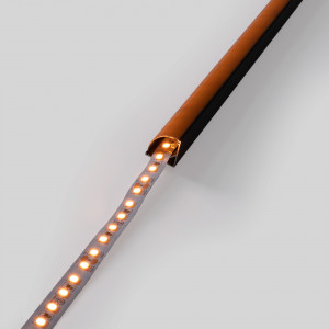 Alu Eckprofil mit Diffusor - Komplettset - 15,8x15,8mm - ≤10mm LED Streifen - 2 Meter - LED Strip black