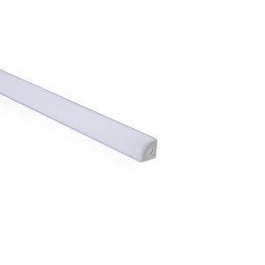 Alu Eckprofil mit Diffusor - Komplettset - 15,8x15,8mm - ≤10mm LED Streifen - 2 Meter - Endkappen