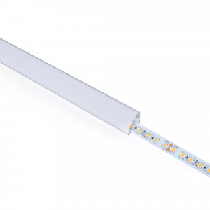 Alu Eckprofil mit Diffusor - Komplettset - 15,8x15,8mm - ≤10mm LED Streifen - 2 Meter - Diffusor, opal