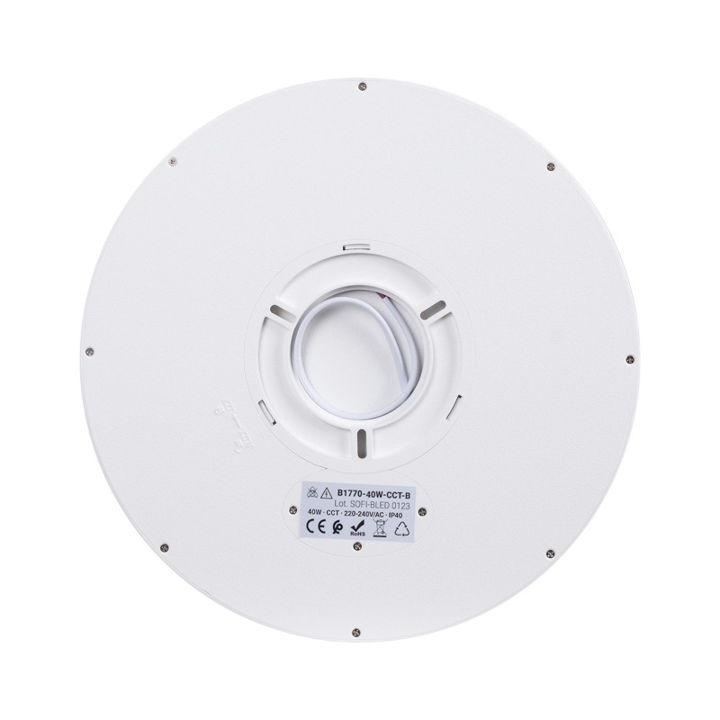 40W runde CCT LED Deckenleuchte - IP40 - platzsparend, schlicht, kompakt, Deckenlampe. Milchglas Diffusor