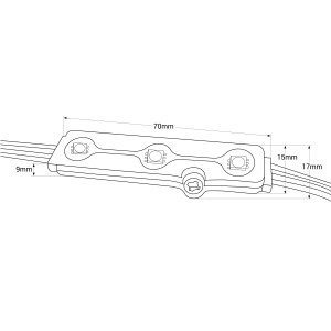 LED RGB IC Modulkette für Werbetechnik - 0,72W - 12V - IP65 - 120° - LED Modul Abmessungen