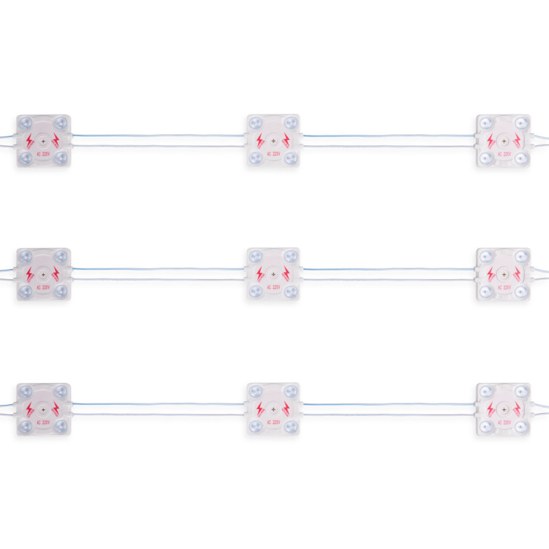 LED Modulkette für den Werbeeinsatz - 3,6W - 220V AC - IP65 - 165° - 6000K - LED Werbetechnik, LED Schild, LED Profilbuchstaben LED Modulkette für den Werbeeinsatz - 3,6W - 220V AC - IP65 - 165° - 6000K - LED Werbetechnik, LED Schild, LED Profilbuchstaben