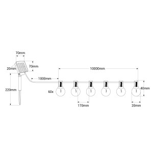 Solar Lichterkette für Außen FAIRY LIGHT - IP44 - 11 Meter - Abmessungen LED Lichter mit Solarmodul