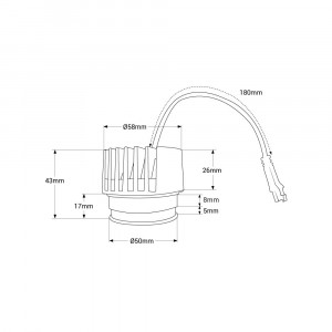 7W LED Modul für MR16/GU10 Downlight Einbauring - TRIAC dimmbar 45° CRI90 - Abmessungen Deckenspot, Einbaulampe