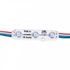 LED RGB IC Modulkette für Werbetechnik - 0,72W - 12V - IP65 - 120° - LED Buchstaben, Werbung, Leuchtkasten, Sichtbarkeit