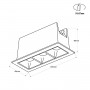 LED Deckeneinbauspot 6W - UGR18 - CRI90 - OSRAM LED - Schwarz, dreiflammig - Einbauspot Deckenspot Abmessungen