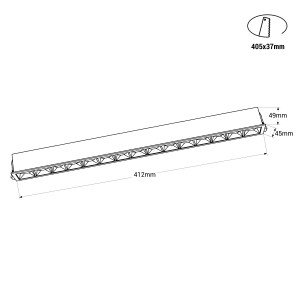 30W LED Deckeneinbauspot Downlight - UGR18 - CRI90 - OSRAM LED - 4000K - Schwarz - abmessungen led einbaustrahler