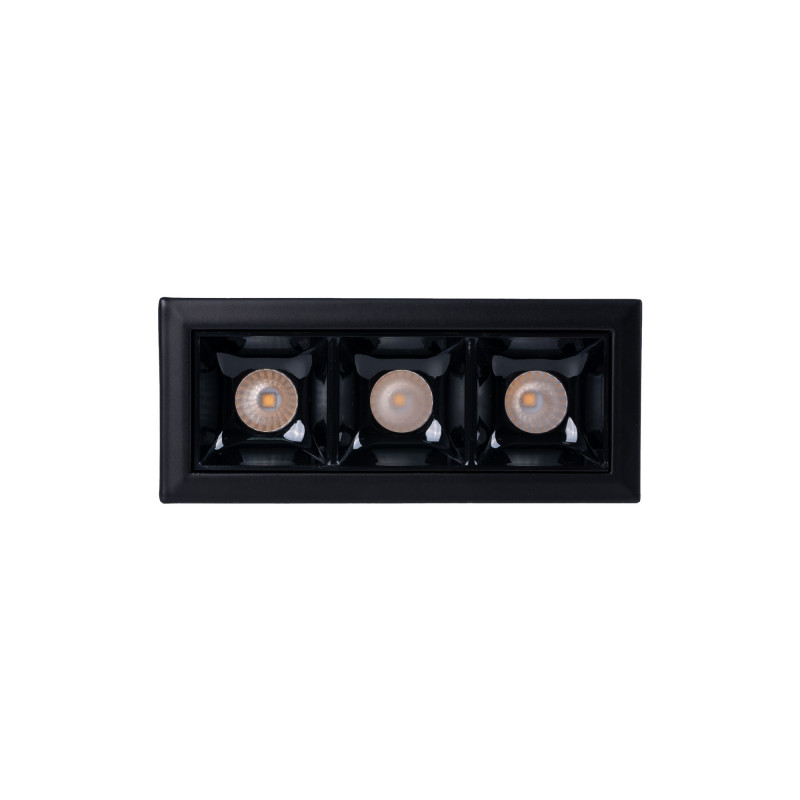 LED Deckeneinbauspot 6W - UGR18 - CRI90 - OSRAM LED - Schwarz, dreiflammig - Umkleidekabine, Ausstellung, Möbelhaus