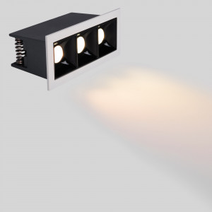 LED Deckeneinbauspot 6W - UGR18 - CRI90 - OSRAM LED - dreiflammig, Weiß - LED Deckenspots, gebündeltes Licht, Akzent