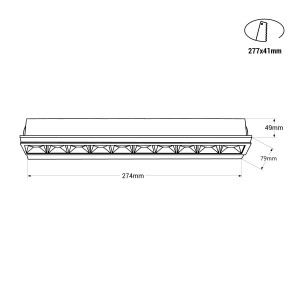 LED Einbaustrahler Gipskarton 20W UGR18 CRI90 Trimless abmessungen