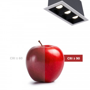 LED Einbaustrahler 6W - UGR18 - CRI90 - OSRAM LED - dreiflammig, Weiß - naturgetreue Farbwiedergabe