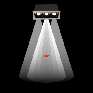 LED Einbaustrahler 6W - UGR18 - CRI90 - OSRAM LED - 45° Lichtaustritt