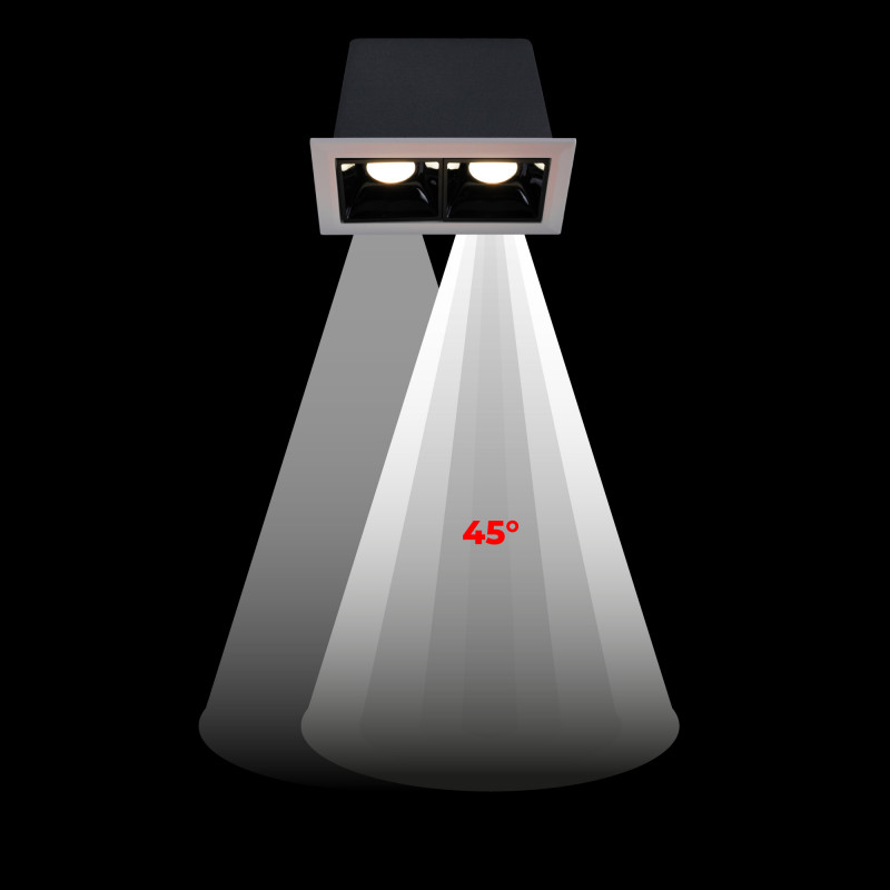 LED Einbaustrahler 4W - UGR18 - CRI90 - OSRAM - 4000K - 45 grad lichtaustritt