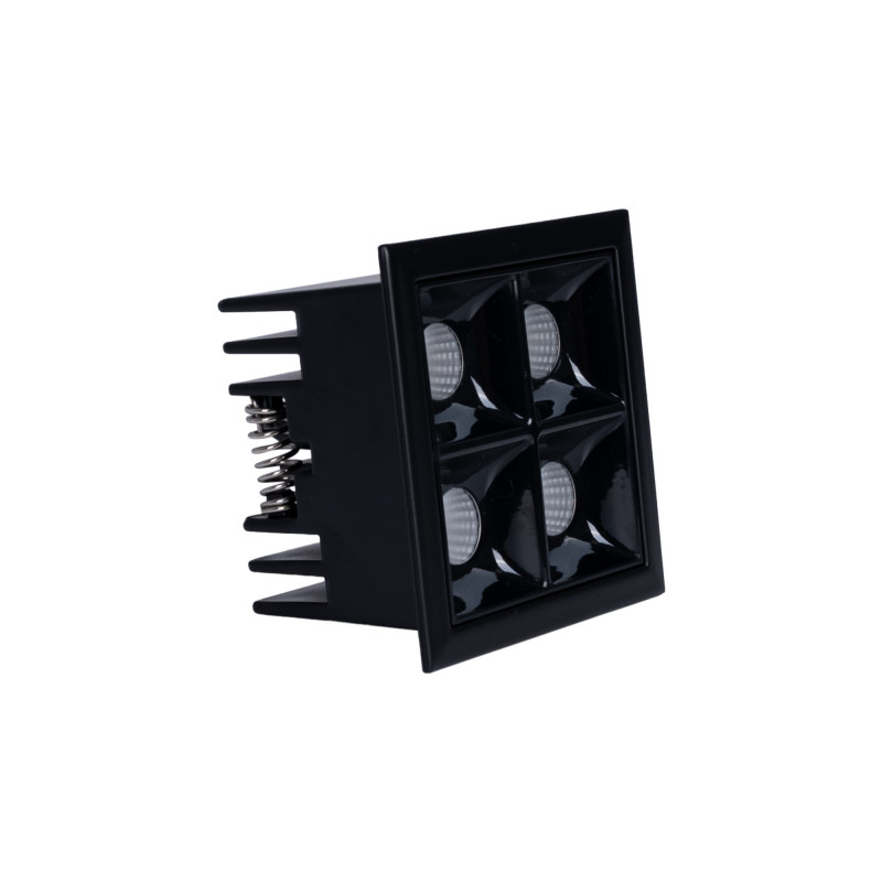 LED Einbaustrahler Downlight 8W - vier Spots - UGR18 - CRI90 - OSRAM LED - Schwarz - LED Deckenspot, Ausstellung LED Einbaustrahler Downlight 8W - vier Spots - UGR18 - CRI90 - OSRAM LED - Schwarz - LED Deckenspot, Ausstellung