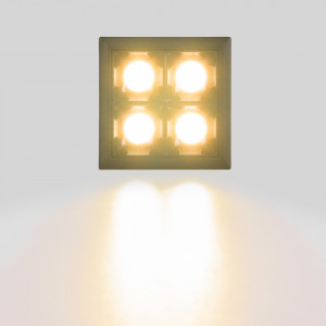 LED Einbaustrahler Downlight 8W - vier Spots - UGR18 - CRI90 - OSRAM LED - Schwarz - deckeneinbau, led spot