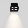 LED Einbaustrahler Downlight 8W - vier Spots - UGR18 - CRI90 - OSRAM LED - Schwarz - einbauleuchte, deckenspots, led downlight