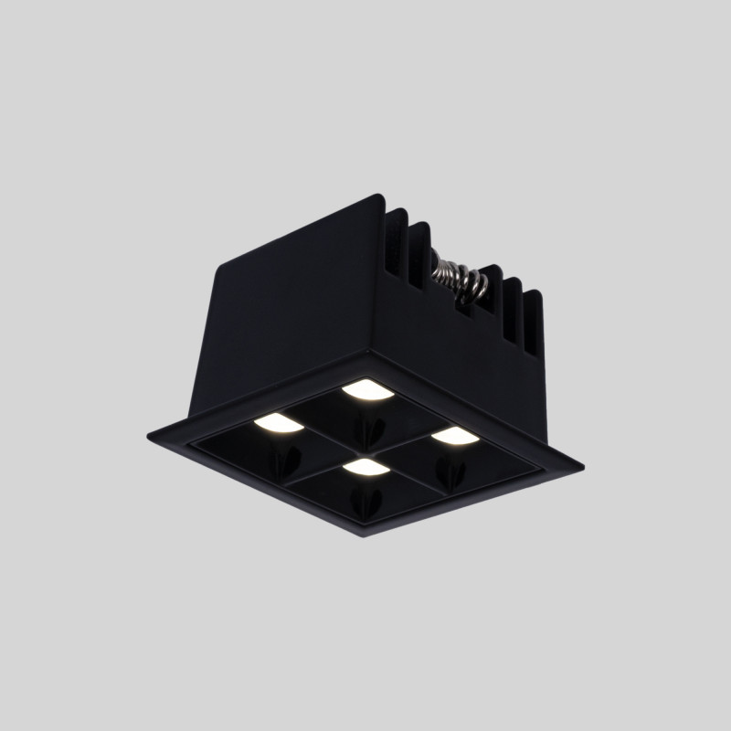 LED Deckeneinbauspot Downlight 8W - vier Spots - UGR18 - CRI90 - OSRAM LED - Schwarz - LED Deckenspot, gerichtetes Licht LED Deckeneinbauspot Downlight 8W - vier Spots - UGR18 - CRI90 - OSRAM LED - Schwarz - LED Deckenspot, gerichtetes Licht