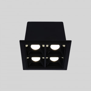 LED Einbaustrahler Downlight 8W - vier Spots - UGR18 - CRI90 - OSRAM LED - Schwarz - Akzente setzen, Innenbeleuchtung
