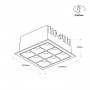 LED Deckeneinbauspot Downlight 18W - neun Spots - UGR18 - CRI90 - OSRAM LED - Schwarz - LED Einbauspot Abmessungen