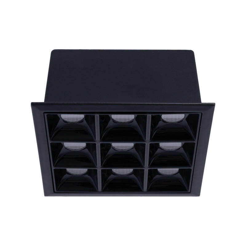 LED Deckeneinbauspot Downlight 18W - neun Spots - UGR18 - CRI90 - OSRAM LED - Schwarz - led einbaustrahler LED Deckeneinbauspot Downlight 18W - neun Spots - UGR18 - CRI90 - OSRAM LED - Schwarz - led einbaustrahler