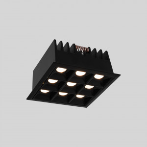 LED Deckeneinbauspot Downlight 18W - neun Spots - UGR18 - CRI90 - OSRAM LED - Schwarz - led akzentbeleuchtung