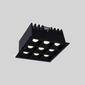 LED Deckeneinbauspot Downlight 18W - neun Spots - UGR18 - CRI90 - OSRAM LED - Schwarz - led akzente setzen