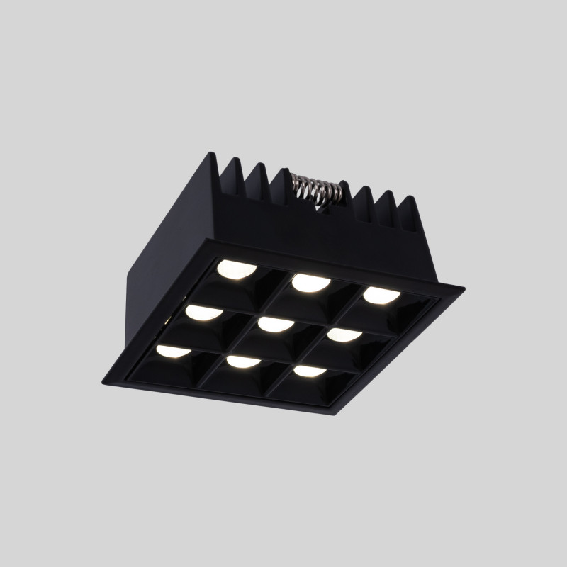 LED Deckeneinbauspot Downlight 18W - neun Spots - UGR18 - CRI90 - OSRAM LED - Schwarz - led akzente setzen LED Deckeneinbauspot Downlight 18W - neun Spots - UGR18 - CRI90 - OSRAM LED - Schwarz - led akzente setzen