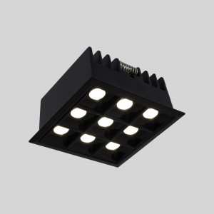 LED Deckeneinbauspot Downlight 18W - neun Spots - UGR18 - CRI90 - OSRAM LED - Schwarz - led einbauspots für innenräume