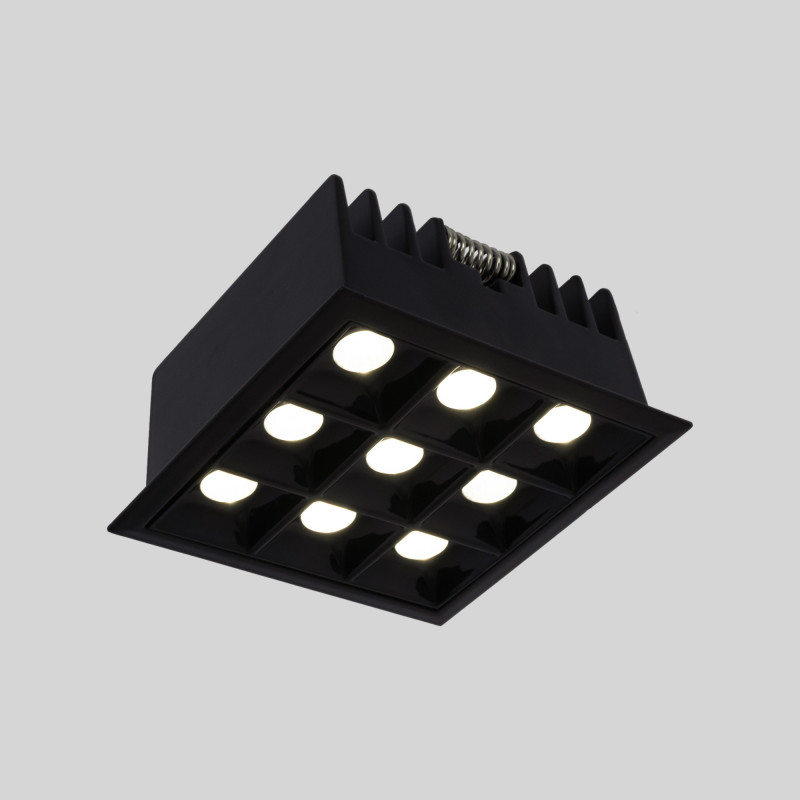 LED Deckeneinbauspot Downlight 18W - neun Spots - UGR18 - CRI90 - OSRAM LED - Schwarz - led einbauspots für innenräume LED Deckeneinbauspot Downlight 18W - neun Spots - UGR18 - CRI90 - OSRAM LED - Schwarz - led einbauspots für innenräume