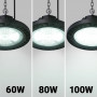 LED Hallenstrahler Industriebeleuchtung - Einstellbare Leistung 60/80/100W - 150lm/W - LIFUD Treiber - 5000K - IP65