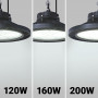LED Hallenstrahler Industriebeleuchtung - Einstellbare Leistung 120/160/200W - 150lm/W - LIFUD Treiber - 5000K - IP65