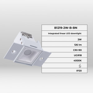 LED Einbaustrahler Gipskarton 2W - UGR18 CRI90 - Weiß - led deckenspot