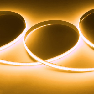 COB LED-Streifen 24V DC - 12W/m - 8mm - IP20 - 5 m Rolle - alle 4 cm kürzbar - bernsteinfarben, blendfrei