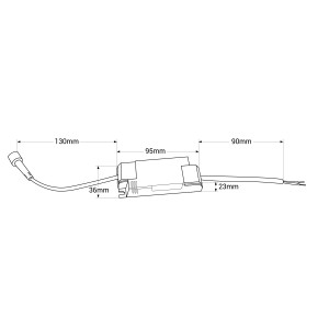 LED Einbaustrahler Gipskartonplatte 20W - UGR18 - CRI90 - Weiß - Netzteil Abmessungen