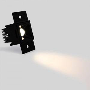 LED Einbaustrahler Gipskartonplatte 2W - UGR18 - CRI90 - Schwarz - akzentbeleuchtung, eckig
