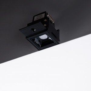 LED Einbaustrahler Gipskartonplatte 2W - UGR18 - CRI90 - Schwarz - einbaulampe, eckige einbauleuchte