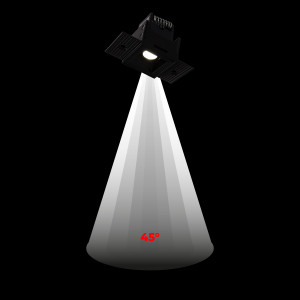 LED Einbauleuchte Gipskartonplatte 2W - UGR18 - CRI90 - Schwarz - 45° ausleuchtung