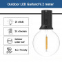 Solar Lichterkette outdoor - 25 x E27 LED Lampen - IP44 - 9,2 Meter - led filament lampen outdoor