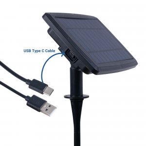 Solar Lichterkette outdoor - 25 x E27 LED Lampen - IP44 - 9,2 Meter - USB Typ C Solarmodul Akku