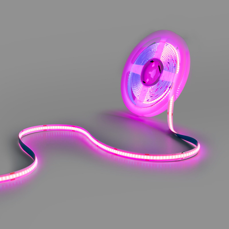 COB LED-Streifen 24V DC - 12W/m - 8mm - IP20 - 5 m Rolle - alle 4 cm kürzbar - pink, rosa