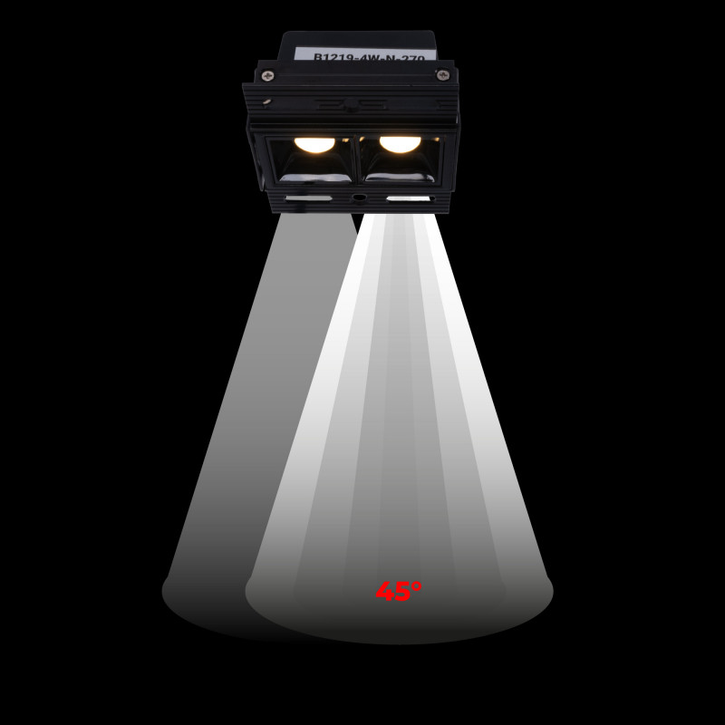 LED Einbaustrahler Gipskartonplatte - 4W - UGR18 - CRI90 - Schwarz - 45° Öffnungswinkel LED Einbaustrahler Gipskartonplatte - 4W - UGR18 - CRI90 - Schwarz - 45° Öffnungswinkel