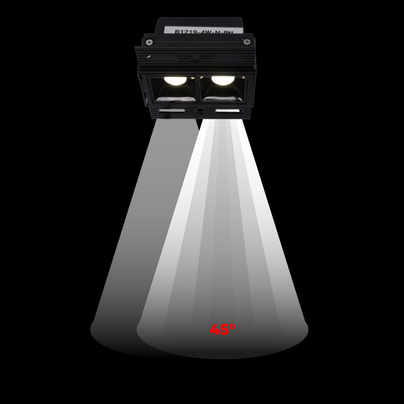 LED Einbauleuchte Gipskartonplatte - 4W - UGR18 - CRI90 - Schwarz - 45° Ausleuchtung