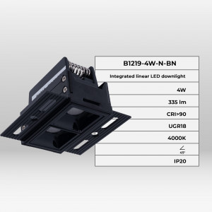 LED Einbauleuchte Gipskartonplatte - 4W - UGR18 - CRI90 - Schwarz - eigenschaften strahler