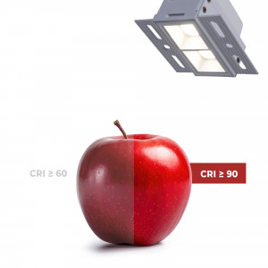 LED Einbauleuchte Gipskartonplatte - 4W - UGR18 - CRI90 - Weiß, eckig - naturgetreue Farbwiedergabe