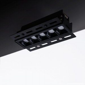 LED eckige Einbauleuchte Gipskartonplatte - 12W - UGR18 - CRI90 - schwarz, deckeneinbauleuchte