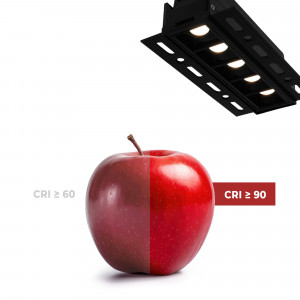 LED eckige Einbauleuchte Gipskartonplatte - 12W - UGR18 - CRI90 - schwarz, naturgetreue farbwiedergabe