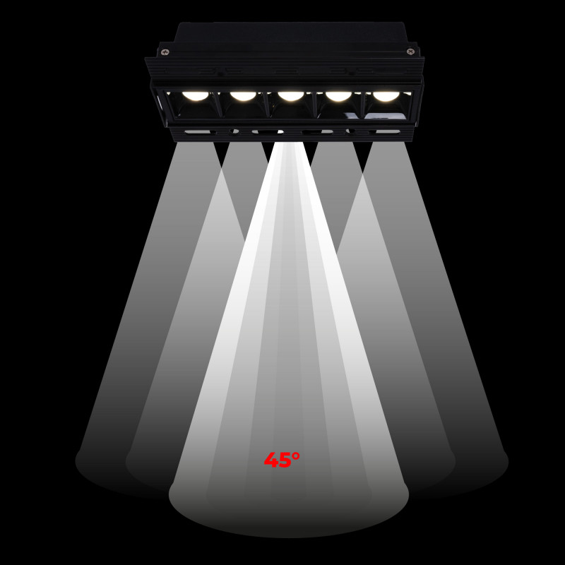 LED eckige Einbauleuchte Gipskartonplatte - 12W - UGR18 - CRI90 - schwarz, 45° Lichtaustritt LED eckige Einbauleuchte Gipskartonplatte - 12W - UGR18 - CRI90 - schwarz, 45° Lichtaustritt