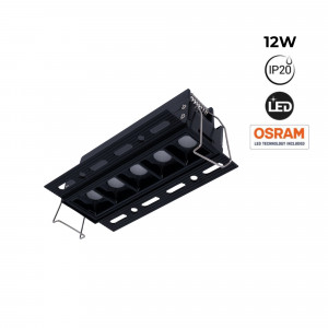 LED eckige Einbauleuchte Gipskartonplatte - 12W - UGR18 - CRI90 - schwarz, hochwertige osram leds
